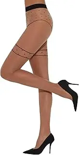 [Fiore] Ladies Sexy Open Crotch Voile Tights Fantasy 20 Denier - S/M/L/XL, Starlight, Medium
