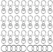 [Yotsuba] 20X Detachable Swivel Lobster Clasp Clips Hook Alloy Key Ring Split Keychain Durable DIY for Key Split Ring Blanks