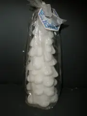 NEW LAVA White Cream with Sparkles Christmas Tree Candle 9"