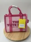 Authentic Marc Jacobs Medium Mesh Tote Bag Candy Pink Embossed Logo Brand New