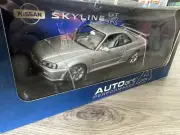 AUTOart 1/18 Nissan Skyline GT-R R34 silver Diecast Model Car 1:18