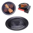 Barbecue Round Plate BBQ Grill No-Burnt Fat Outdoor Smokeless Picnics Pans' M7J3