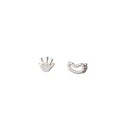 ANYCO Fashion Earrings Silver 925 Sterling Luxury Zircon Palm Soles Mini Stud Women Jewelry Gift