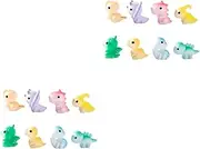 SOLUSTRE 2sets Cute Cartoon Mini Dinosaur Resin Figures Vivid Garden Ornaments for Bonsai Craft Unique Decor for Home and Miniature Landscapes Creative Hand Painted Models 8pcs*2