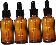 4 Pack Glass Travel Toiletries Bottles Droppers 30ml Essential Oil Dispenser
