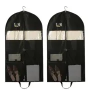 2pcs Hanging Closet Garment Dust Cover Storage Bag Clothes Protector Organizer