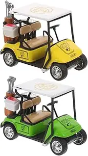 Happyyami Alloy Golf Cart Models Realistic Mini Golf Trolleys Tabletop Golf Cart Ornaments Golf Decor for Room