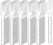 50 Pieces Plastic Fork, 18cm Transparent Cutlery Plastic Forks, Clear Plastic Forks Quality Reusable Sturdy for Birthday Parties, Buffets, Picnic, Barbecues, Weddings, Camping