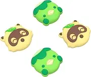 PlayVital Cute Thumb Grip Caps for ps5/4 Controller, Silicone Analog Stick Caps Cover for Xbox Series X/S, Thumbstick Caps for Switch Pro Controller - Tanuki & Kappa