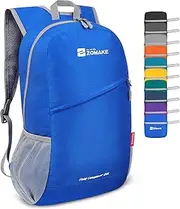 ZOMAKE Foldable Backpack 20L Lightweight Folding Pack, Water Resistant Small Travel Daypack for Hiking Camping Walking