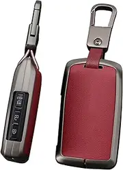 TECART Smart Car Key Case Cover Fits Mazda 3 Alexa CX30 CX-30 MX-30 MX30 CX5 CX-5 MX5 CX3 CX-60 CX60 CX-4 CX-8 Leather Zinc Alloy Protective Key Cover Accessories 3 Buttons