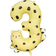 SuperShape Number 3 Foil Balloon - Cheetah - 75cm