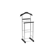 Proman Product Fuji Twin Valet Stand Wooden Hanger, Tray & Trouser Bar