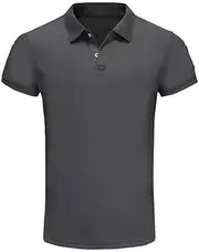 [Generic] Men's Classic Polo Shirt, Short Sleeve, Army Green, Grey, Small-4X-Large