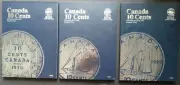 Set of 3 - Whitman Canada 10 Cent Coin Folders Number 1-3 1858-2013 Album Book