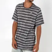 BLACK PINK DOLPHIN GET BACK Black & Gray STRIPE TEE Size Large Super Soft!