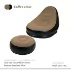 NNEDSZ Coffee And Black Patchwork Portable Inflatable Sofa Chair with Ottoman -