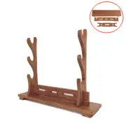 Wenge Wood Japanese Samurai Sword Holder Stand Katana Tanto Display Rack 3 Tier