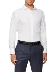 [Van Heusen Black Label] Slim Long Sleeve Plain Jumbo Twill Business Shirt in White