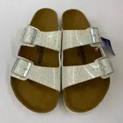 Birkenstock New w/ Box Arizona Magic Snake White Birko-Flor Narrow Select Size