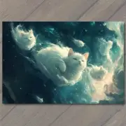 FLATCARD Cat in Outer Space Sky Stars Fun Cute Unusual Pretty Strange Cats