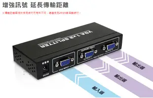 台南PQS UPMOST VS204 2-Port VGA螢幕分配器 電腦周邊設備 1進2出 畫面切換