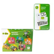 54pc John Deere Kids Match Game Memory Card Game w/ Dominoes Double Nines 3y+