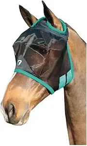 Hy BHB Equestrian Mesh Half Mask Without Ears (UK Size: X Full) (Black/Teal)