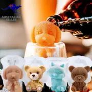 4Pcs Dog Cat Teddy Bear Ice Molds, Teddy Bear Ice Cube Trays Silicone Mold to DI