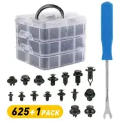 625+1PCS Plastic Rivets Fastener Clips Fender Bumper Push Remover Pin Free Tool (for: Fiat)