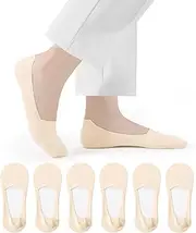 [Closemate] Women No Show Socks 6 Pairs Ultra Low Cut Invisible Socks Non Slip Socks for Loafer Boat