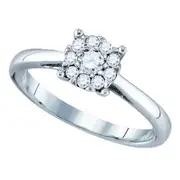 18k White Gold Diamond Bridal Engagement Ring 3/4 Cttw