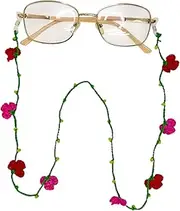 [Generic] Colorful flowering Handmade Eyeglass Chain, Glasses Chains for Women, Beaded, flowering and cotton thread Glasses Chain, Handmade Chain for Glasses, Crochet Eyeglass Chain