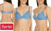 Berlei Barely There T-Shirt Bras Clearance Blue Mosaic 10E 20DD RRP $69.95!