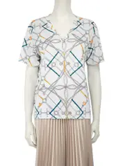 White Graphic Chain Print T-Shirt