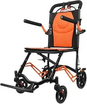 Aluminum Alloy Wheelchair Lightweight Wheelchair Folding Wheelchair Travelling Wheelchair with Hand Brake for Elderly
