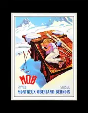 1956 Mob Railways, Montreux Oberland Bernois - Matted for 11x14 Frame