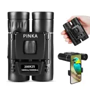 200x25 High Power Compact Binoculars with Clear Low Light Vision, Large Eyepi...