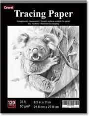 Tracing Paper, 8.5Ã¢Â‚¬ÂX11, 120 Sheets, 38 Lb/60 GSM, Translucent Vellum