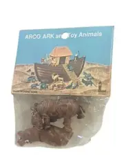 Arco Noahs Ark Toy Animals Plastic Figures SEALED bag 1970s Hippopotamus Hippos