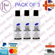 3 X HAZ 100% Pure Acetone Nail Remover Nail Polish Glue 250ml