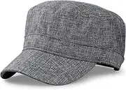 [HAMKVBPR] Flat Top Cap Men's Summer Breathable Linen Flat Cap Outdoor Duck Tongue Cap for Women and Men