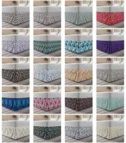 Ambesonne Butterfly Art Bedskirt Elastic Wrap Around Skirt Gathered Design