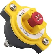 12V- 48V DC Circuit Breaker Battery Switch Rotary Switch with Manual Reset Easy to Install Reliable Durable, 15A