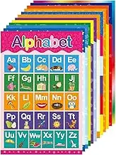 Yoklili Educational Preschool Posters for Toddlers and Kids Classroom Nursery Homeschool Kindergarten Learning Alphabet Numbers Shapes Colors Days, 12 Pack