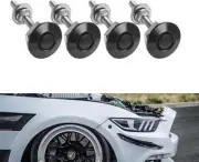4Pcs Universal Black Bumper Push Button Quick Release Latch Fasteners Lock Clip (for: Honda Civic)