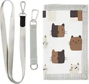 [Yoogain] Brown Cute Cartoon Cats mens wallets for women Trendy wallets for men with lanyard, brown cute cartoon cats, 1 size, Fashion