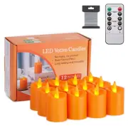 12Pcs LED Votive Tea Lights Candle 3D Wick Timer Flameless Wedding Party Decor