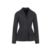 [Alberta Ferretti] Alberta Ferretti-Black Virgin Wool Jacket-Donna 40 IT