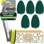 Scotch-Brite Heavy Duty Advanced Soap Control Dishwand Kit, Includes 1 Wand & 6 Refill Pads, Control Soap With A Button, Keep Your Hands Out Of Dirty Water